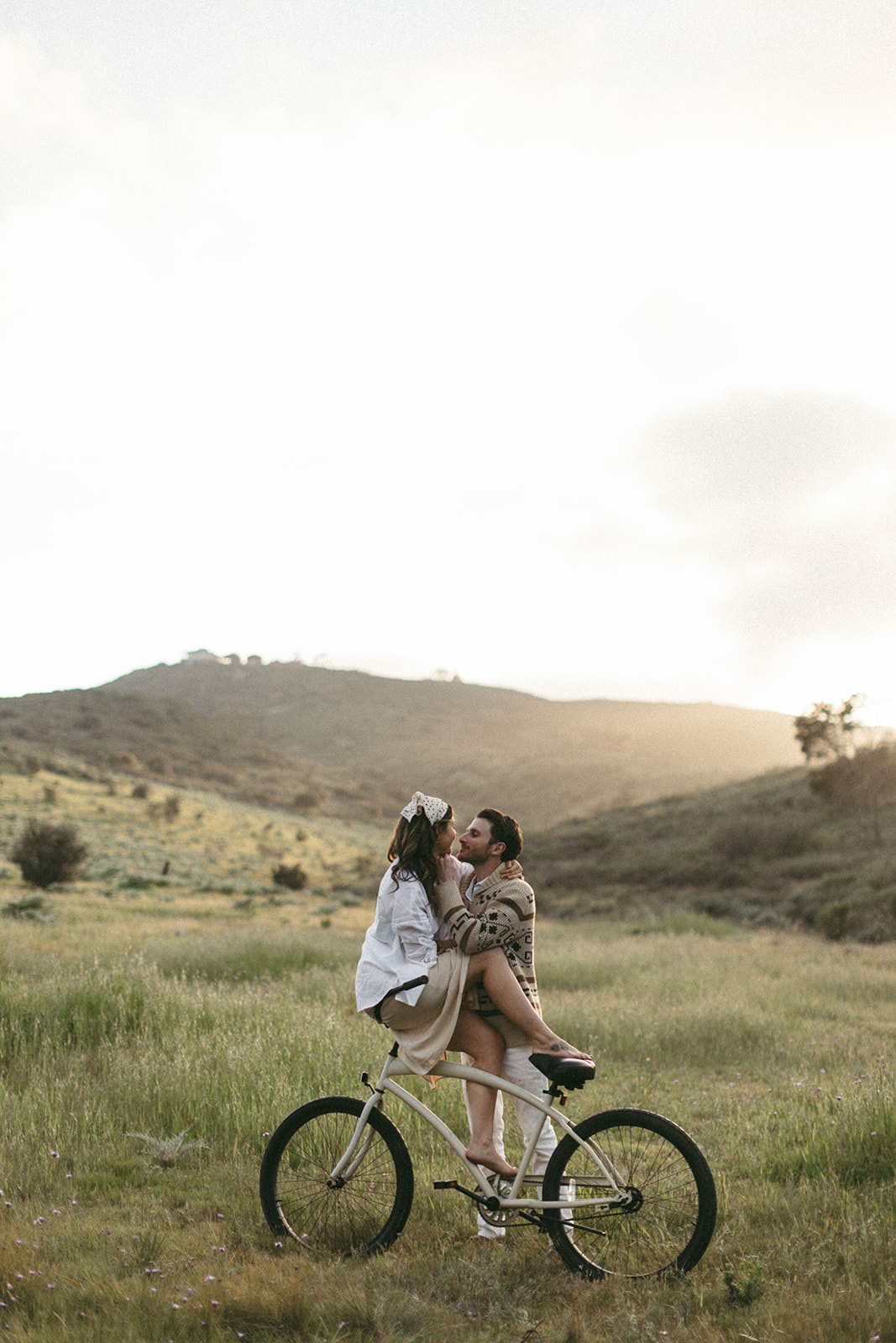 San Diego engagement session in a field