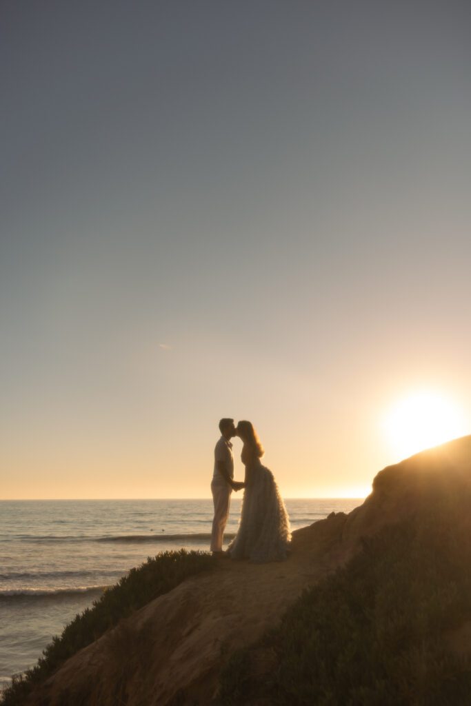 couple cliff side engagement photos