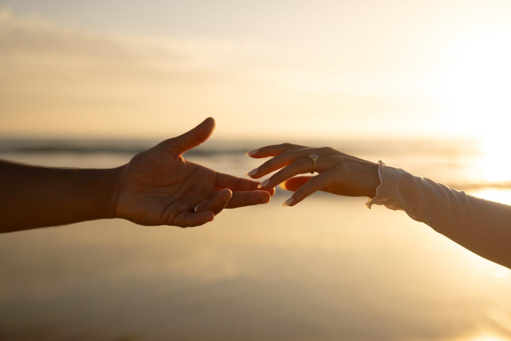engagement photos showcasing the rings