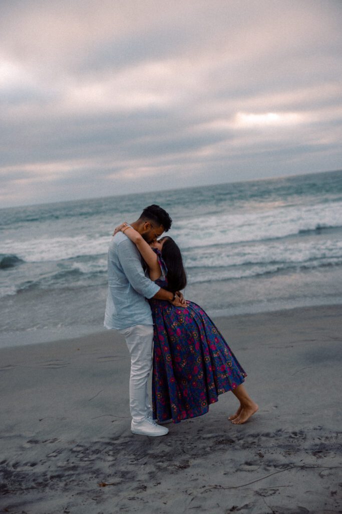 beach front engagement session