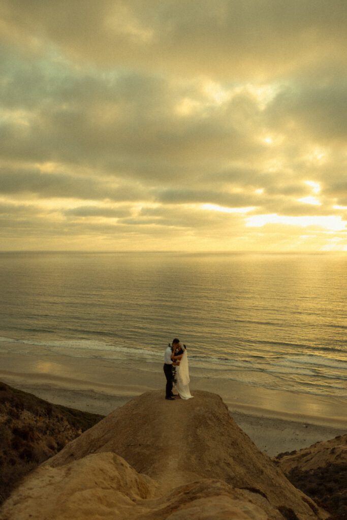 cinematic elopement photos at golden hour