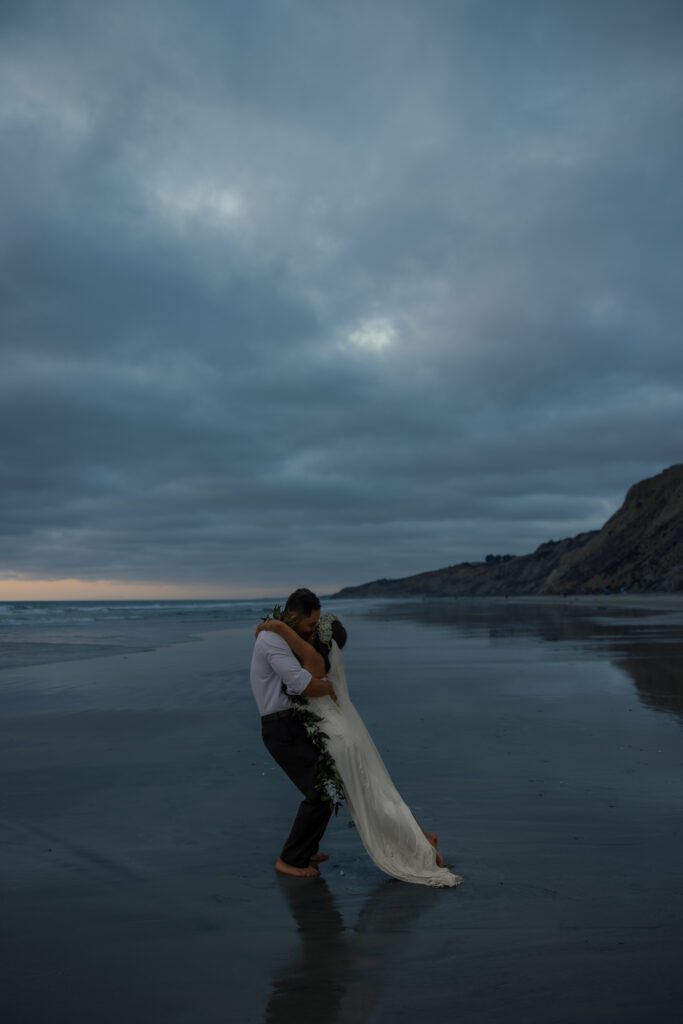 blue hour elopement photos