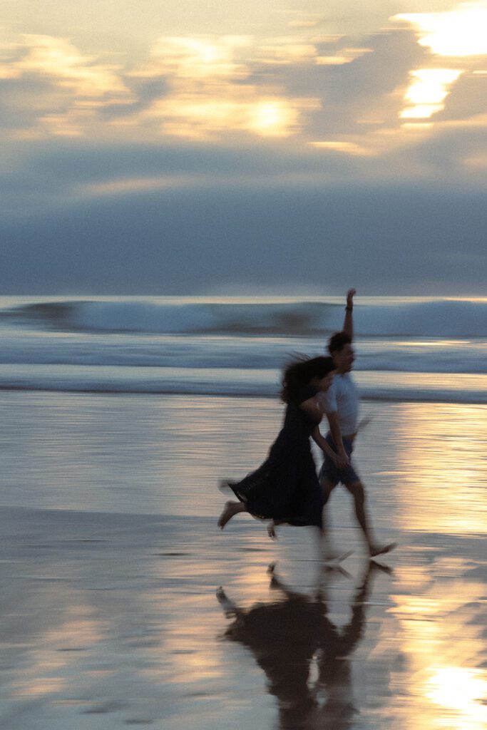 cinematic couples session at solana beach