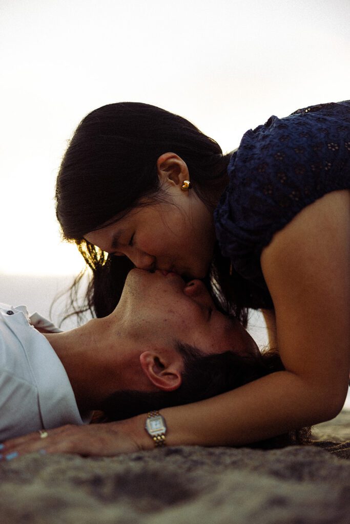 cinematic couples session at solana beach
