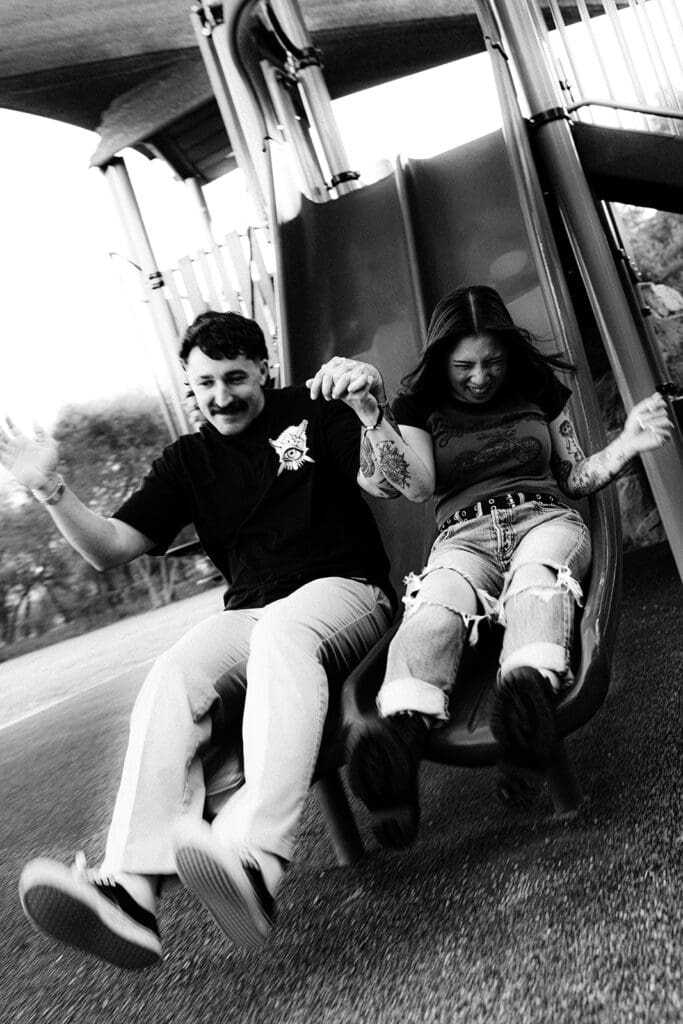 black and white san diego engagement photo