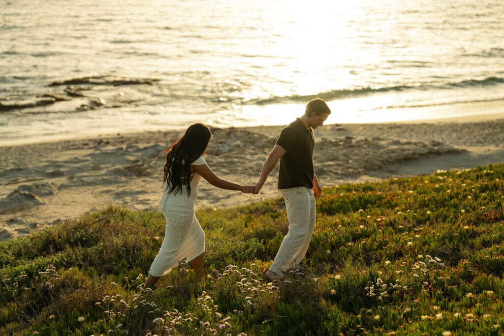 cinematic coastal beach proposal
