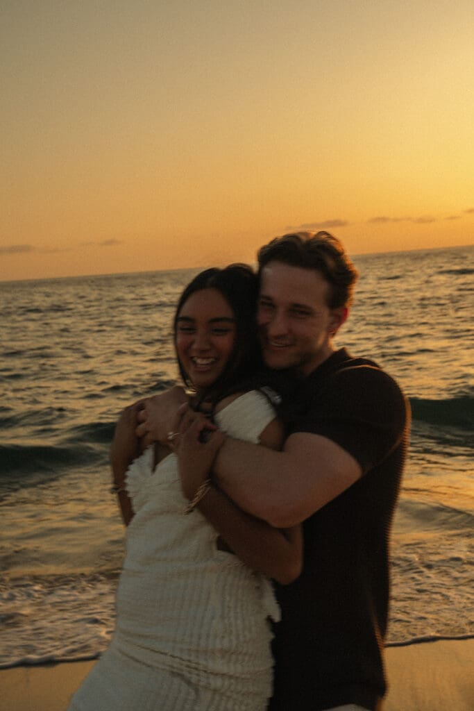 Windansea Beach proposal at sunset