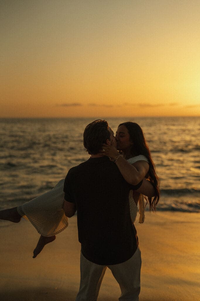 Windansea Beach proposal at sunset