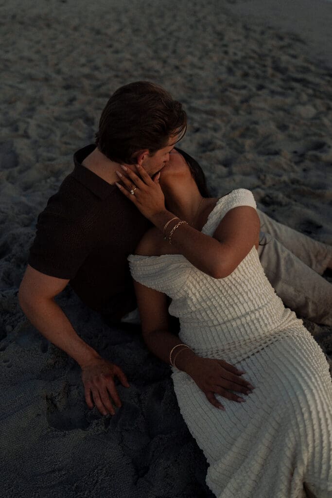 Blue hour engagement portraits at Windansea Beach