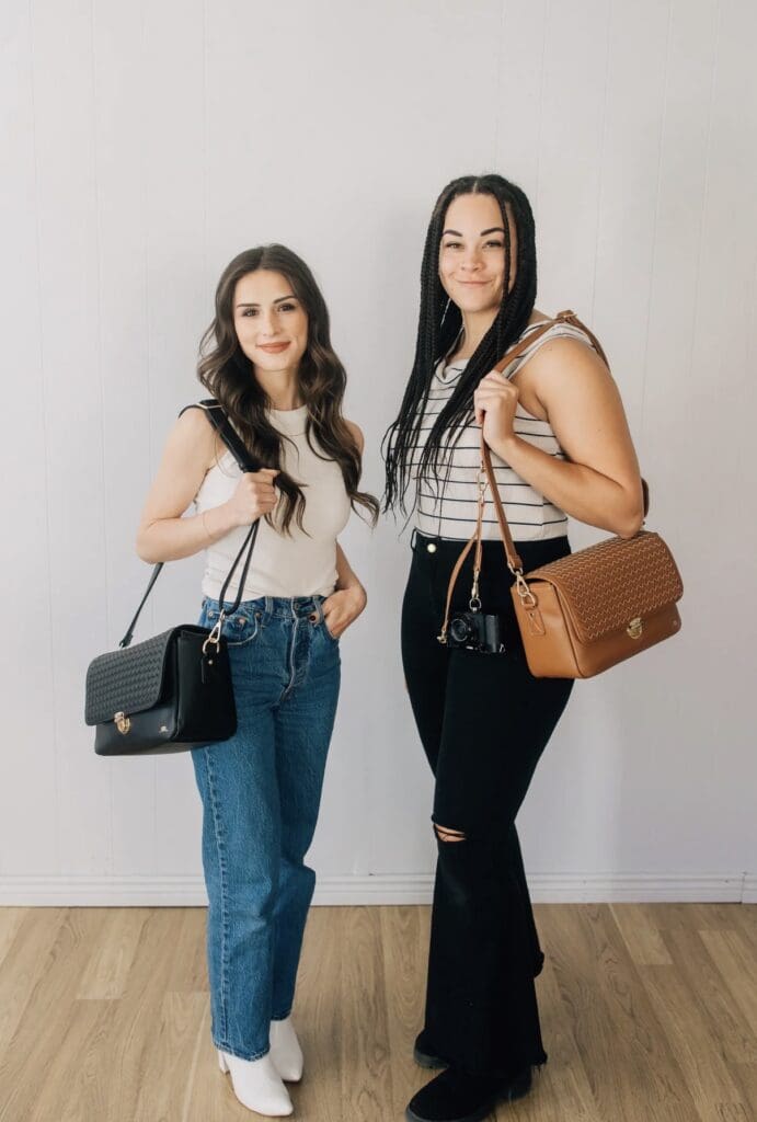 The Mae was designed to blend photography gear with everyday style. It features a structured silhouette, vegan leather exterior, gold hardware, a soft microfiber lining, and removable padded dividers that allow you to customize the interior around your camera and lenses.